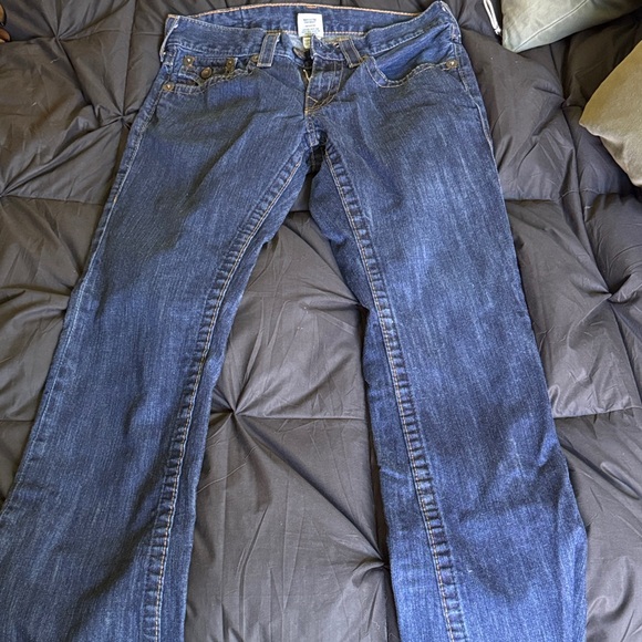 True Religion Dark Blue Boot Cut Jeans - Picture 1 of 4